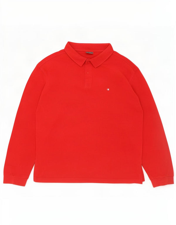 Champion Polo à Manches Longues Homme XL Rouge Coton