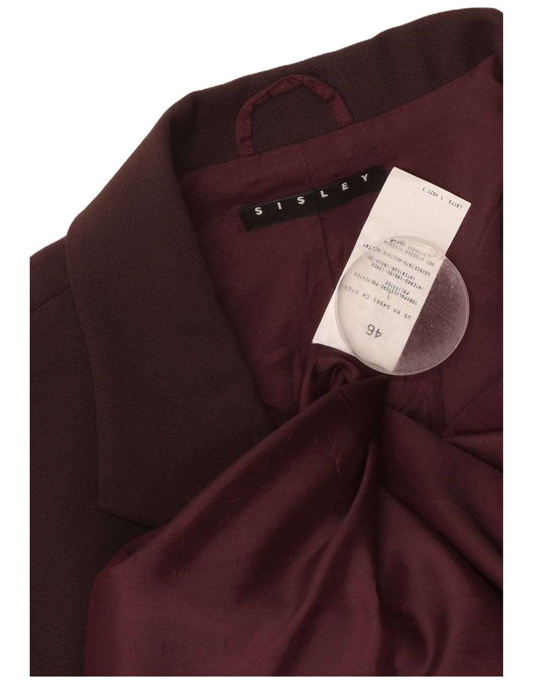 Sisley Veste Blazer 3 Boutons Femme IT 46 Large Marron Polyester