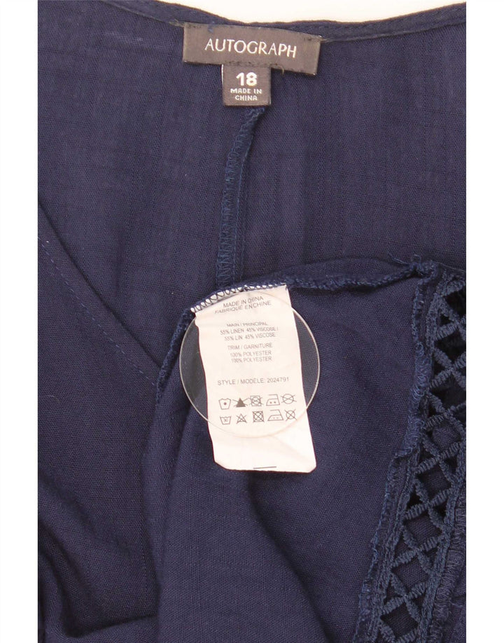 Marks & Spencer Haut chemisier surdimensionné autographe pour femme UK 18 XL Bleu marine