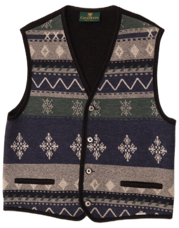 Giesswein Cardigan sans manches pour homme EU 58 2XL Bleu marine Fair Isle