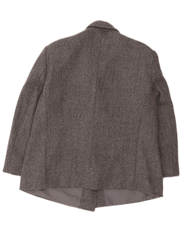 ELENA MIRO Veste Blazer Croisée Femme IT 49 XL Gris Laine Vierge