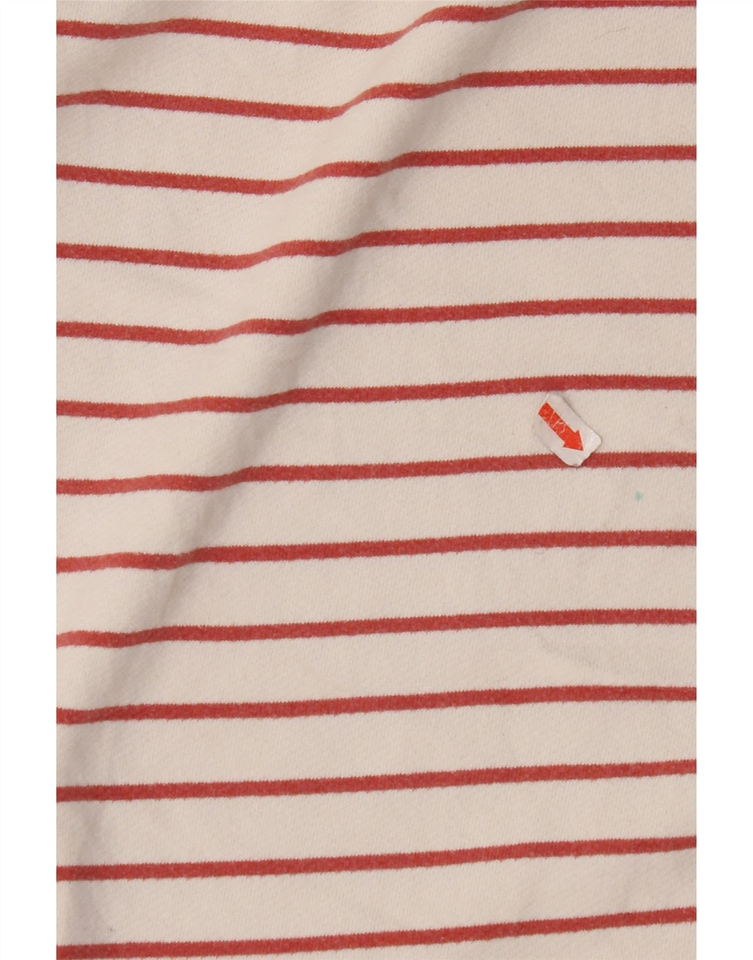 FAT FACE Haut Femme Manches Longues UK 8 Petit Coton Rayé Blanc Cassé