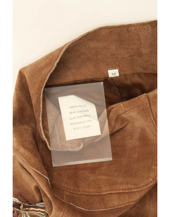 Pantalon en daim bootcut femme vintage moyen W30 L33 cuir marron
