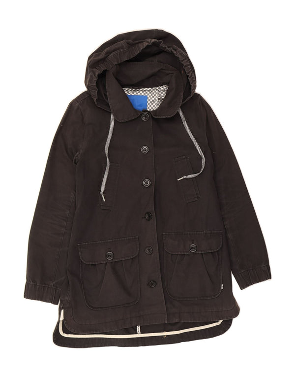 ADIDAS Womens Hooded Windbreaker Jacket EU 40 Medium Black Cotton