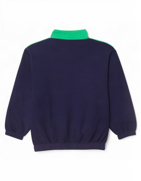 MONTGOMERY Pull Polaire Col Zippé Homme XL Bleu Marine Colourblock