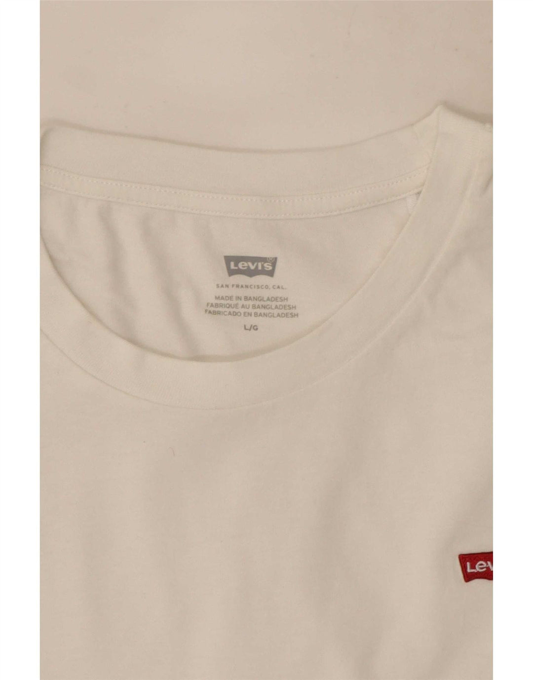 Levi's T-Shirt Femme UK 14 Large Blanc