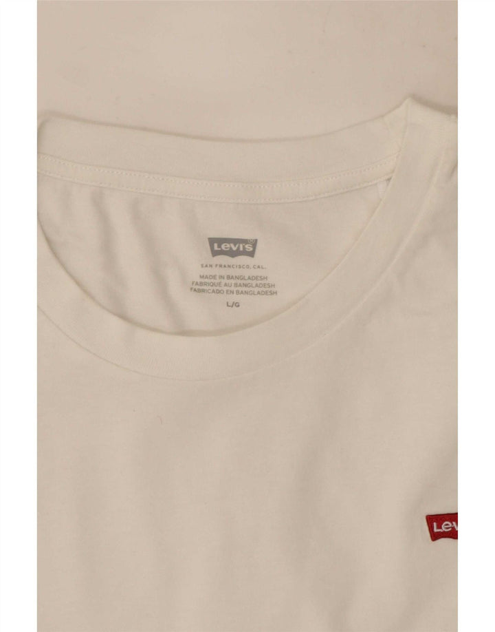 Levi's T-Shirt Femme UK 14 Large Blanc