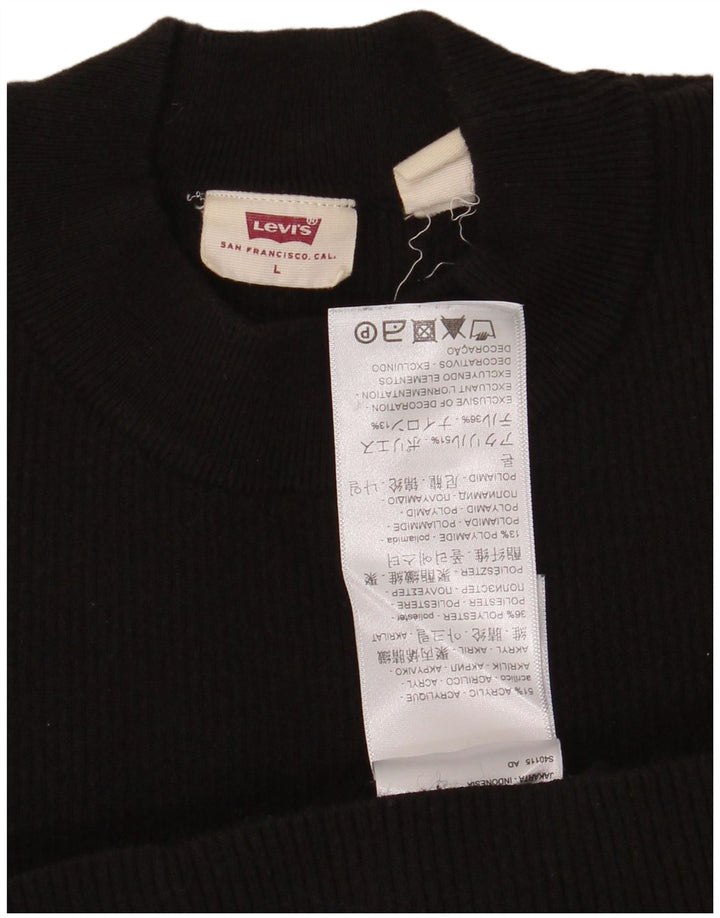 Levi's Pull ras du cou pour femme UK 14 Large Acrylique Noir