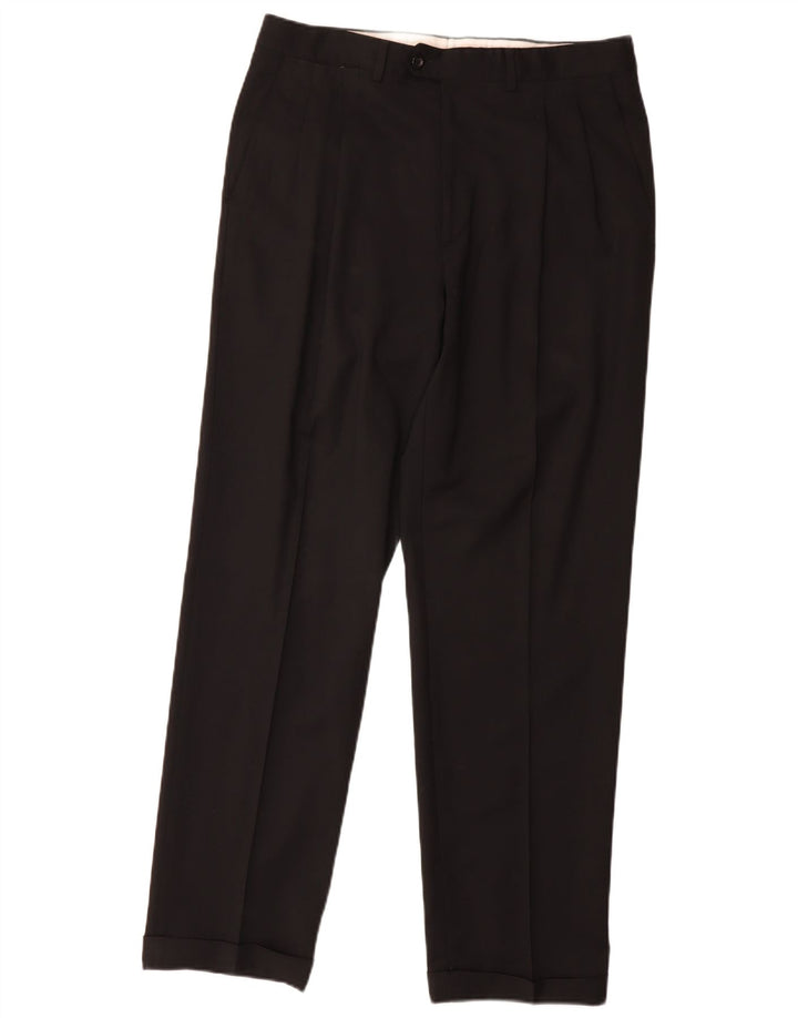 Marks & Spencer Pantalon de costume pour homme W34 L31 Laine noire
