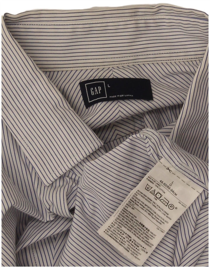 Gap Chemise Homme Large Bleu Rayure Coton