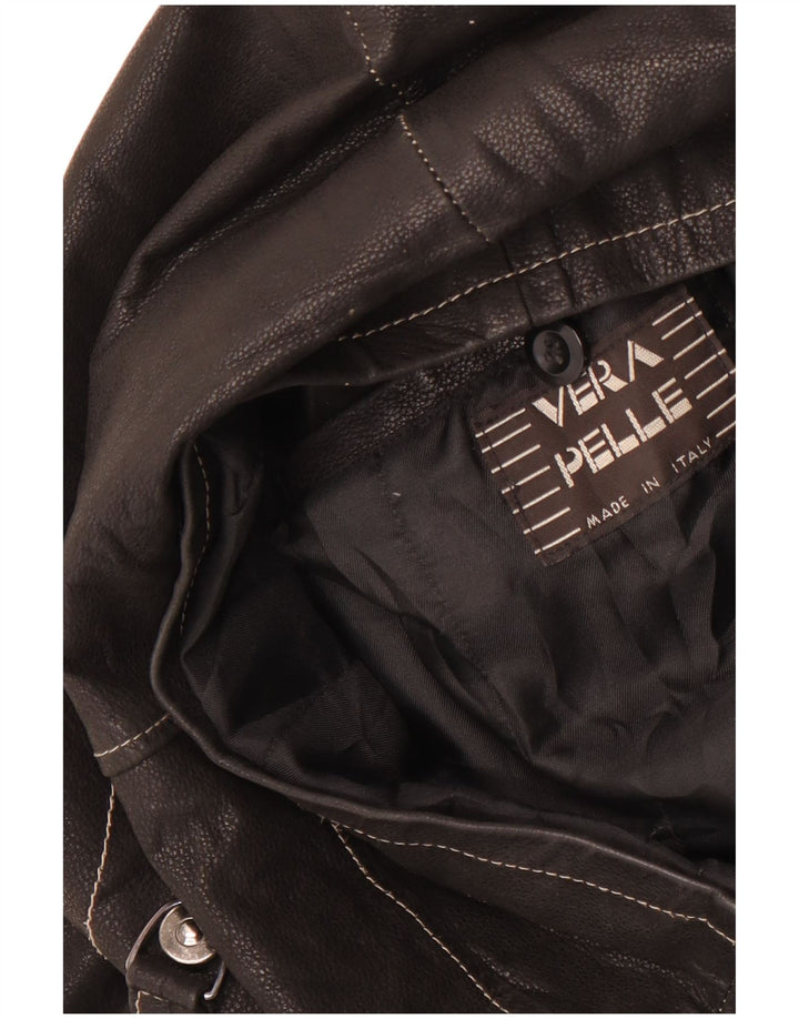 Veste en cuir homme vintage UK 44 2XL Cuir noir