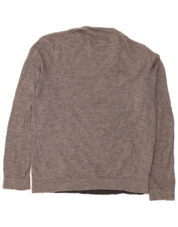 Calvin Klein Pull à col rond pour homme en laine mérinos mouchetée gris moyen
