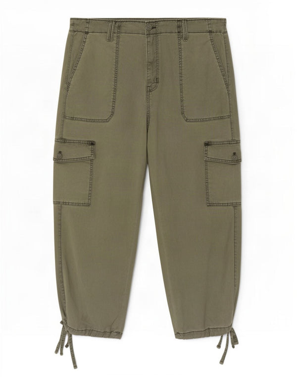 Marks & Spencer Pantalon Capri Cargo Joggers pour Femme UK 20 2XL W40 L23 Vert