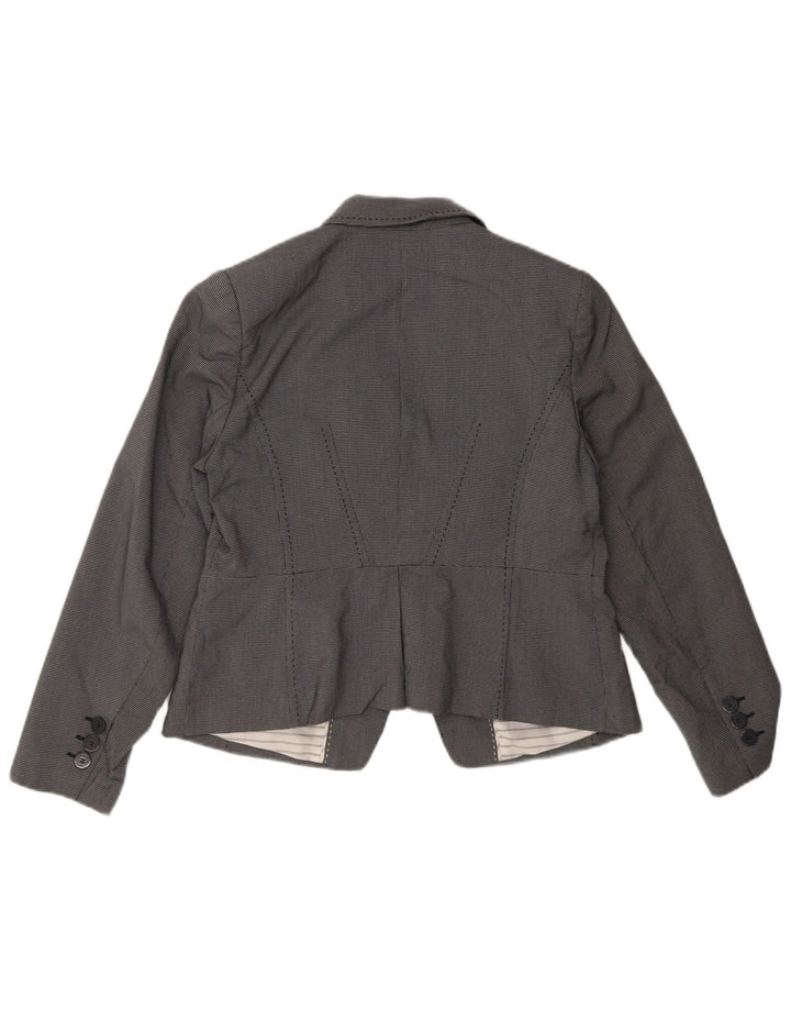 Marks & Spencer Veste blazer à 1 bouton pour femme UK 14 Gris moyen à carreaux