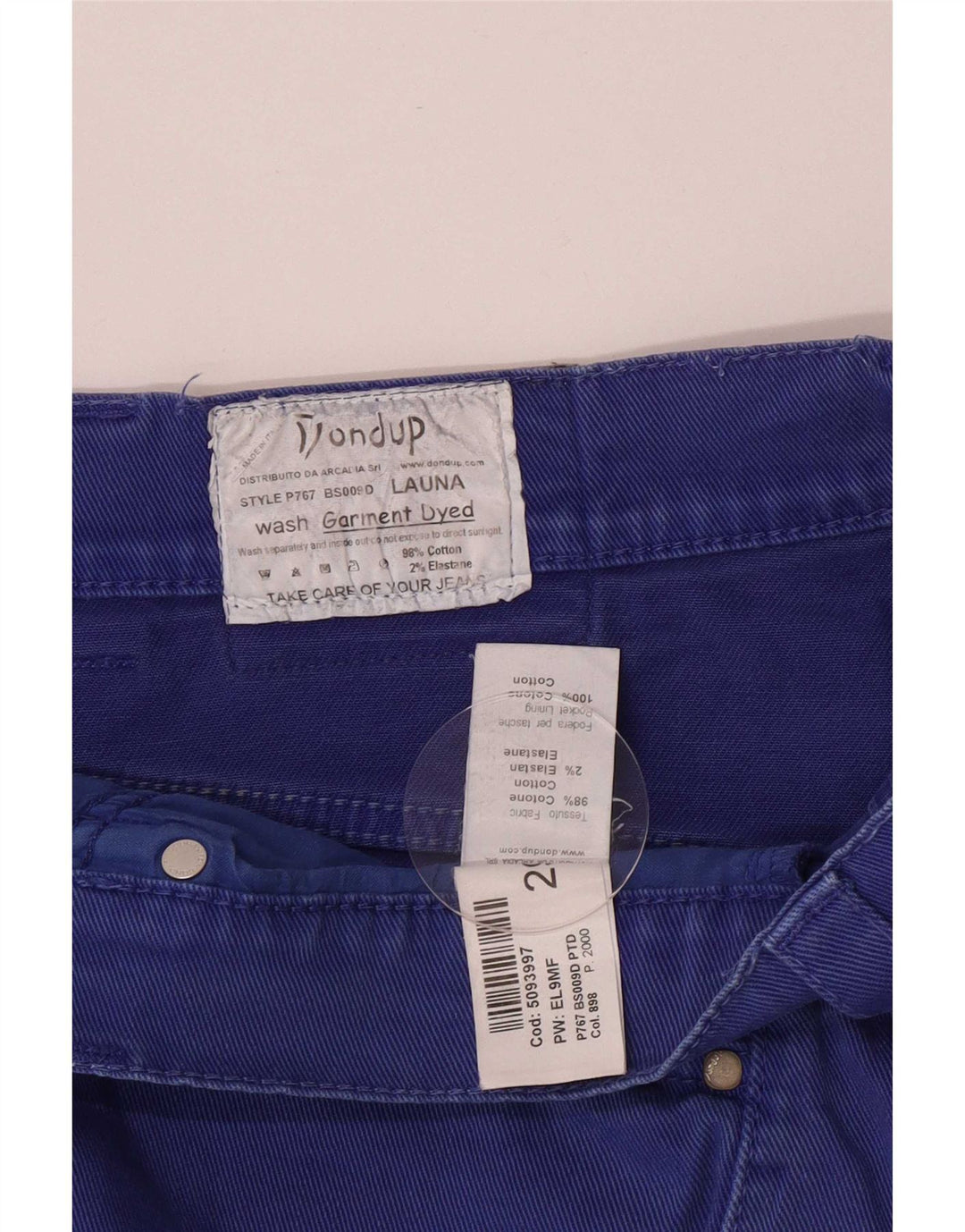 Dondup Short en jean coupe régulière pour femme UK 12 Medium W29 Bleu Coton
