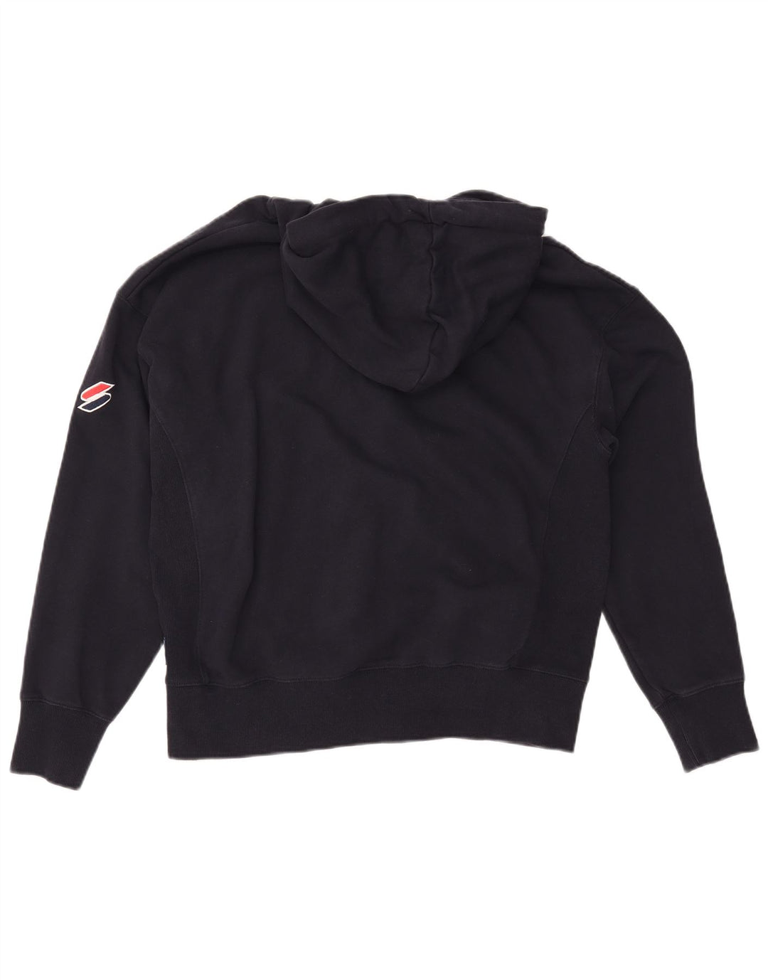 SUPERDRY Pull à capuche zippé pour femme UK 16 Large Bleu marine