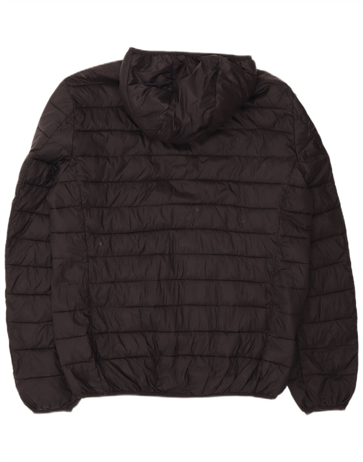 Kappa Veste matelassée à capuche pour homme UK 44 2XL Noir Polyamide