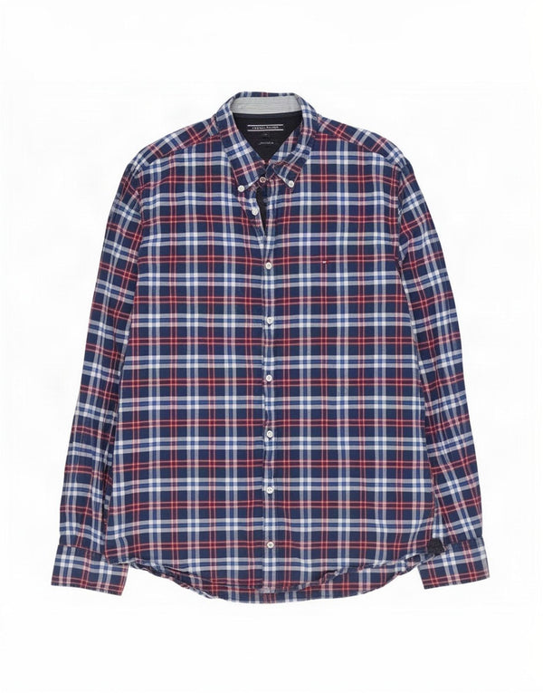 Tommy Hilfiger Chemise New York Fit XL Bleu marine à carreaux en coton pour homme