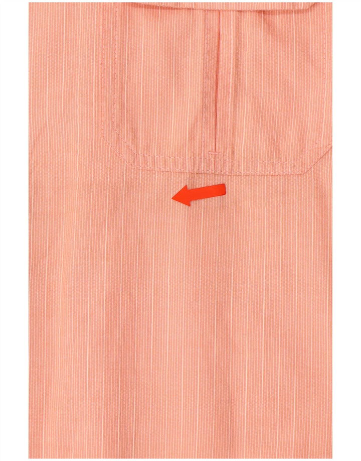 IZOD Chemise à Manches Courtes Homme Grand Coton Rayé Orange