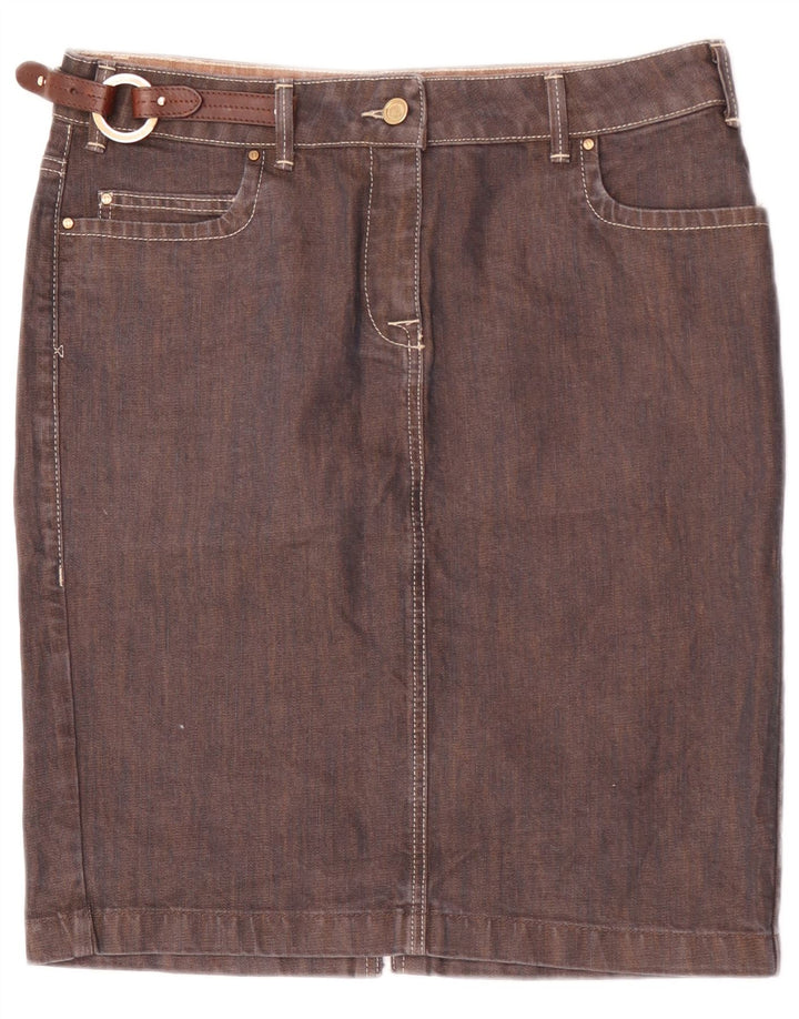 Trussardi Jupe En Jean IT 44 Medium W32 Marron Coton Femme
