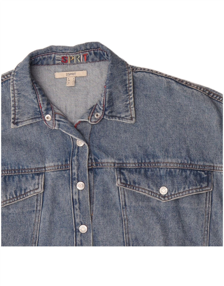 Esprit Veste en jean surdimensionnée pour femme UK 10 Petit coton bleu