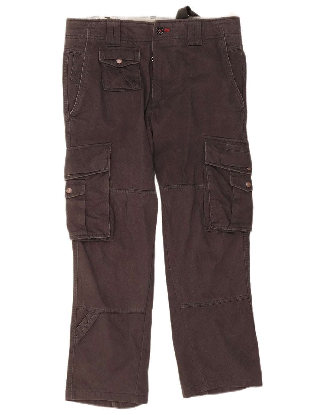 DIESEL Womens Straight Cargo Trousers W31 L27 Grey Cotton