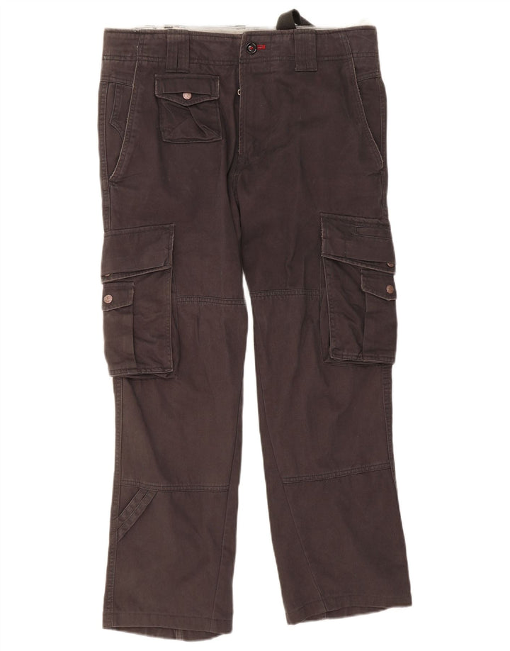 DIESEL Womens Straight Cargo Trousers W31 L27 Grey Cotton