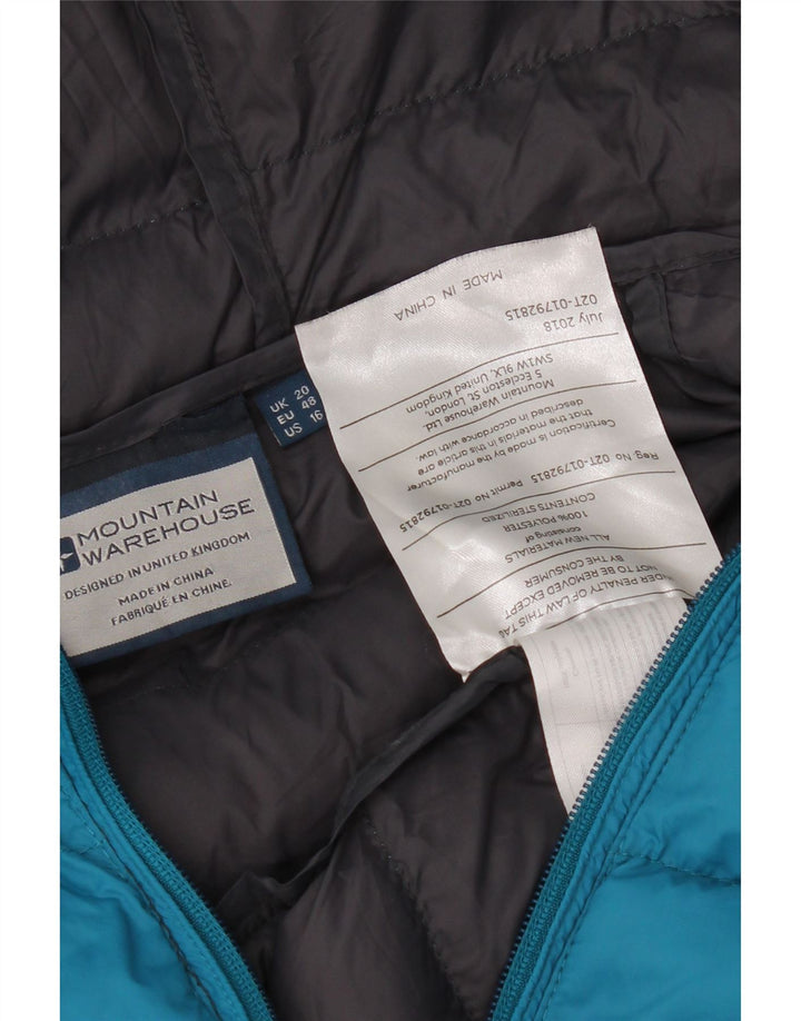 Mountain Warehouse Manteau rembourré à capuche pour femme UK 20 2XL Bleu Polyester