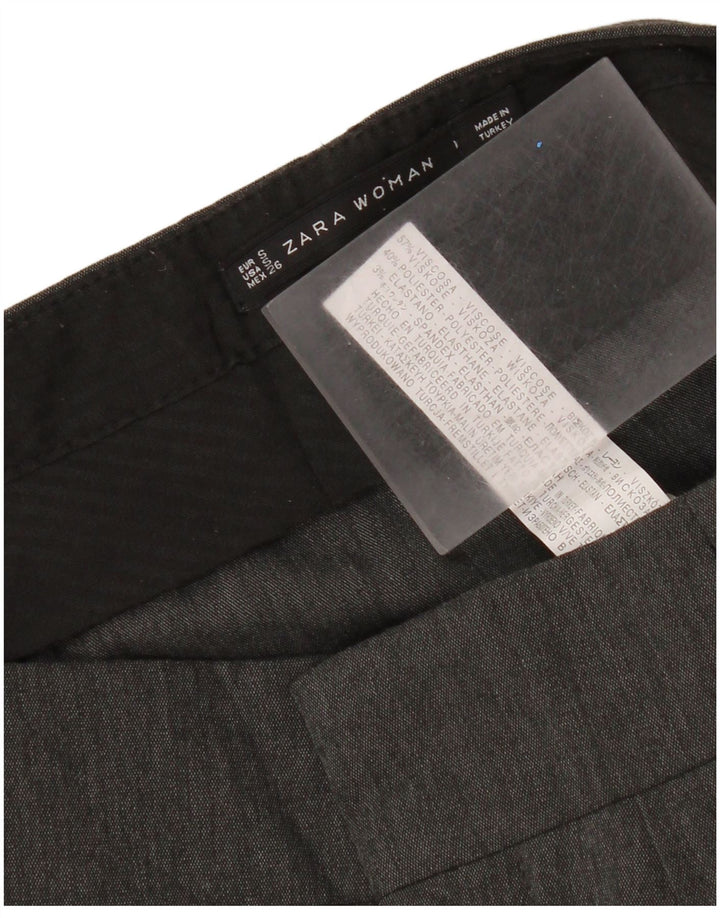 Zara Femme Pantalon Capri Sarouel Petit W26 L20 Gris Viscose