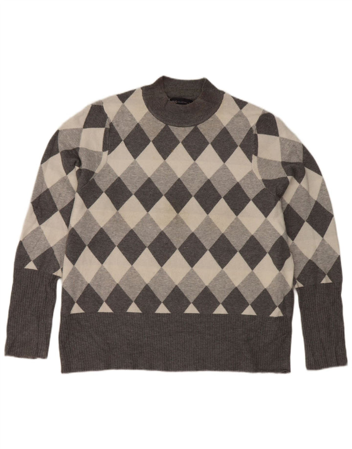 Marks & Spencer Pull col roulé pour femme UK 22 3XL Gris