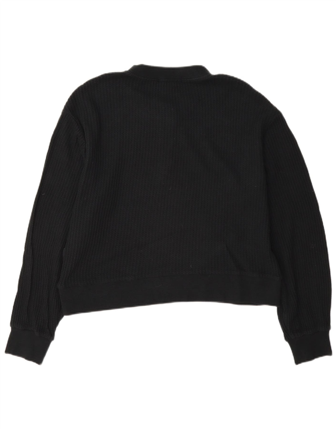 Vans Sweat-shirt court surdimensionné à col boutonné pour femme UK 10 Petit Noir