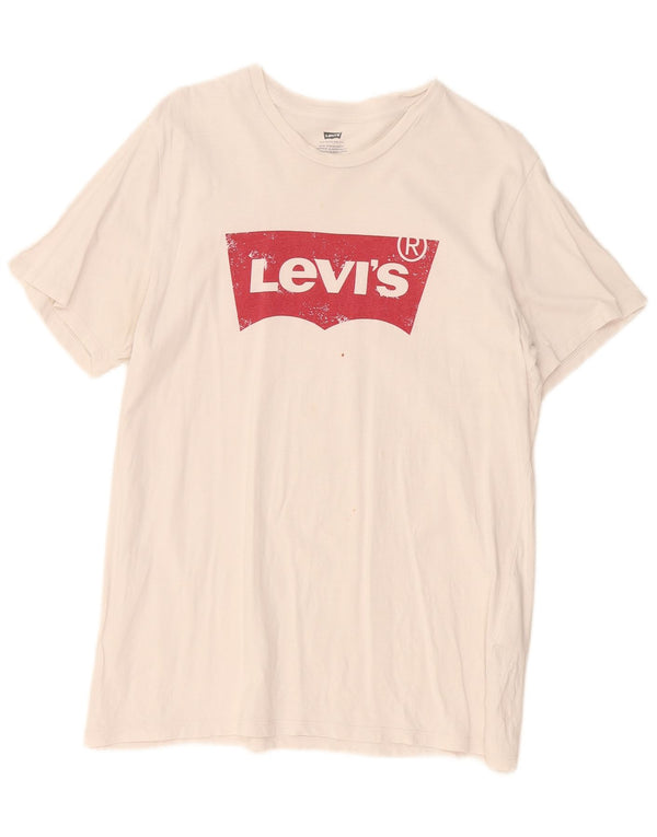 Levi's T-Shirt Graphique Femme UK 18 XL Blanc Coton