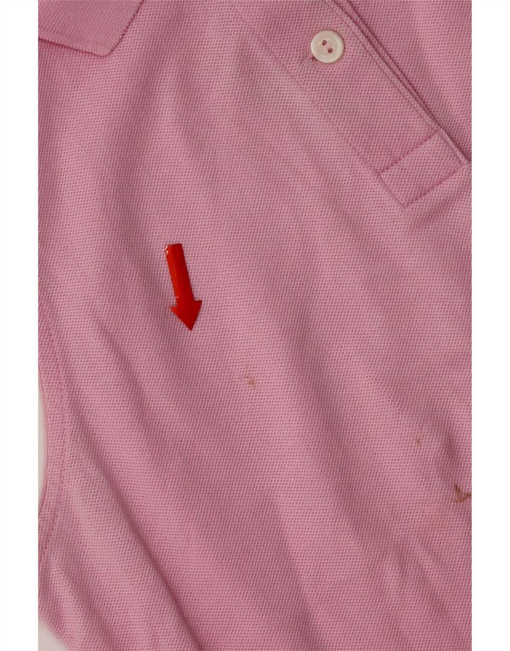 Lacoste Polo sans manches femme taille 40 coton rose moyen