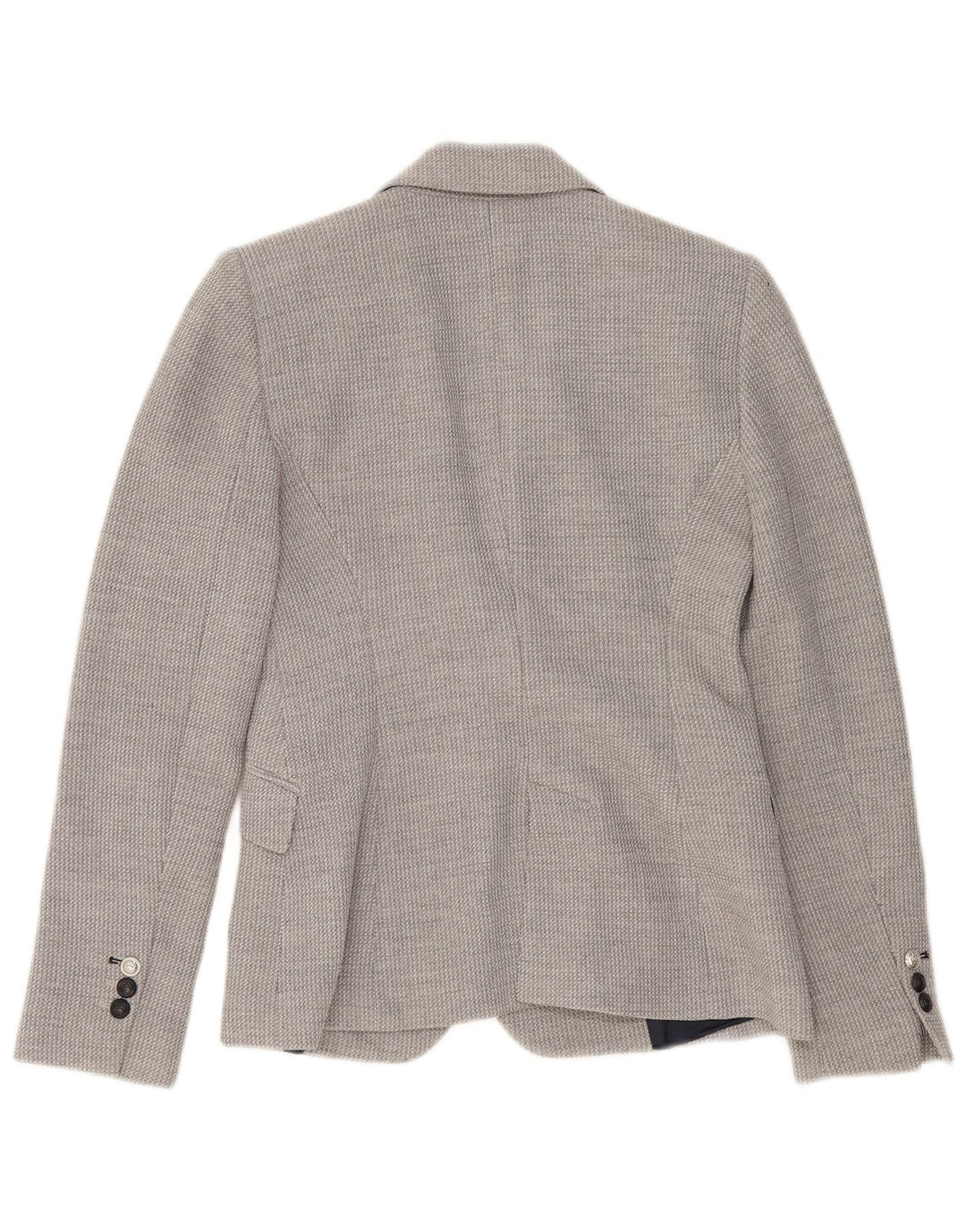 Zara Veste Blazer 2 Boutons Femme UK 10 Petite Viscose Grise