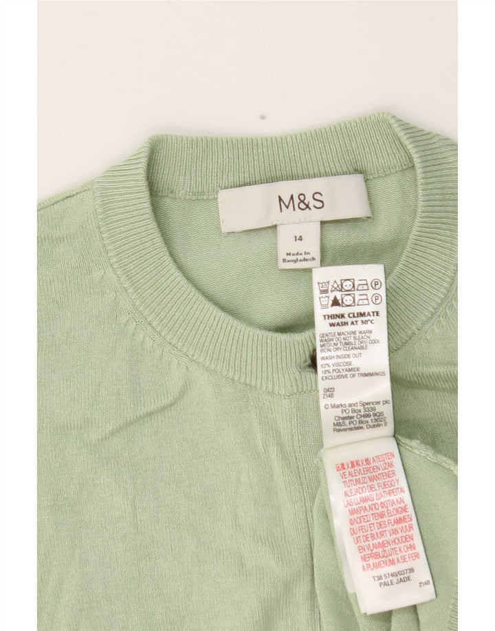 Marks & Spencer Cardigan pour femme en viscose vert moyen UK 44