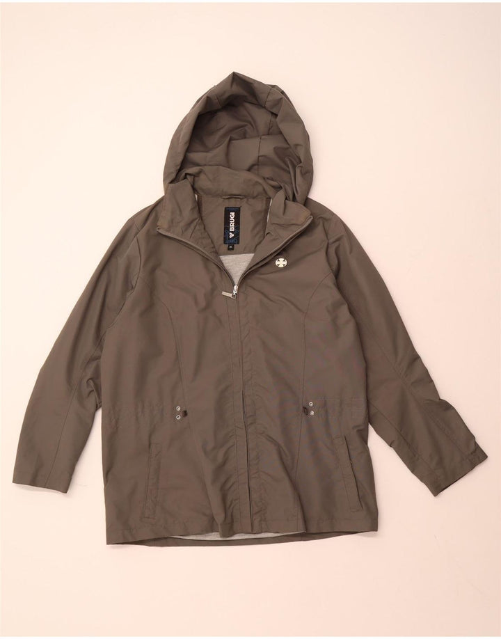 BRUGI Veste de pluie à capuche pour femme UK 18 XL Gris Polyamide