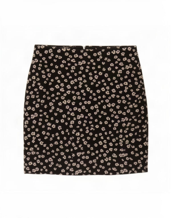 Dorothy Perkins Mini jupe femme UK 8 Small W27 Noir Floral Polyester