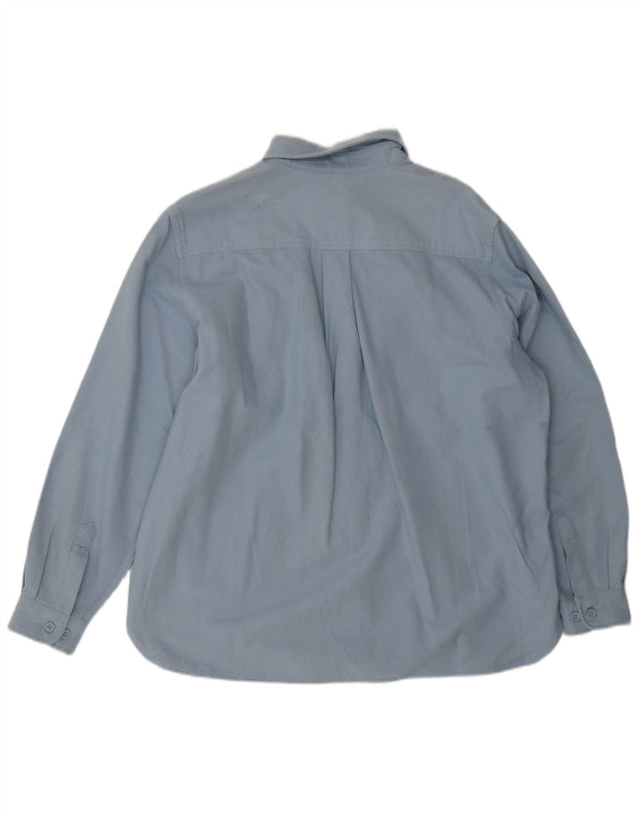 L.L.Bean Chemise surdimensionnée en flanelle pour femme UK 18 XL Bleu coton