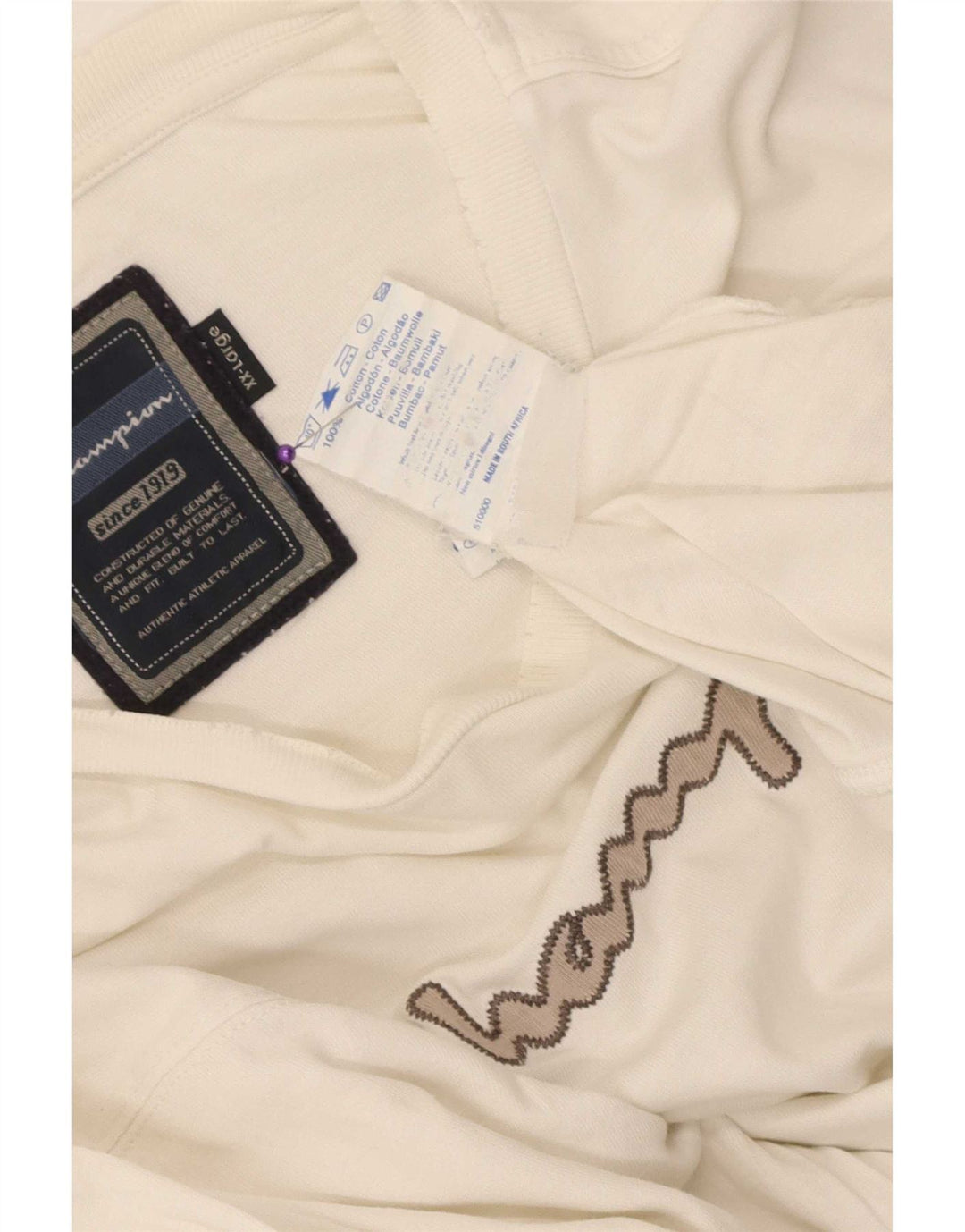 Champion Haut graphique à manches longues pour homme en coton blanc 2XL