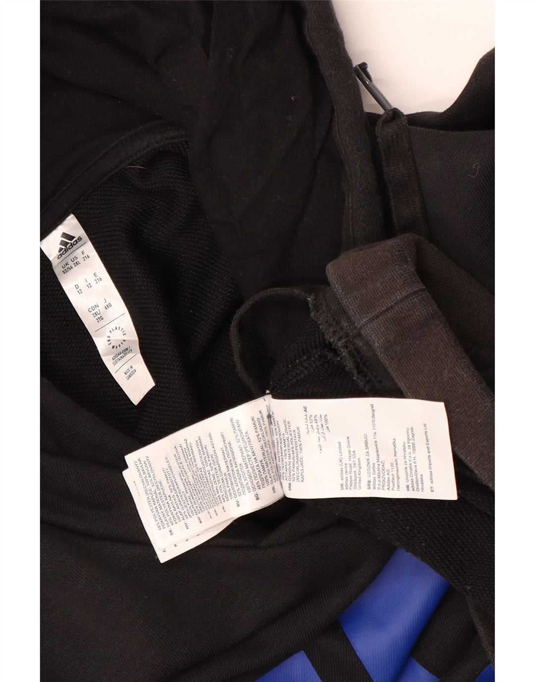 ADIDAS Pull à capuche graphique pour hommes UK 52/54 2XL Noir Polyester