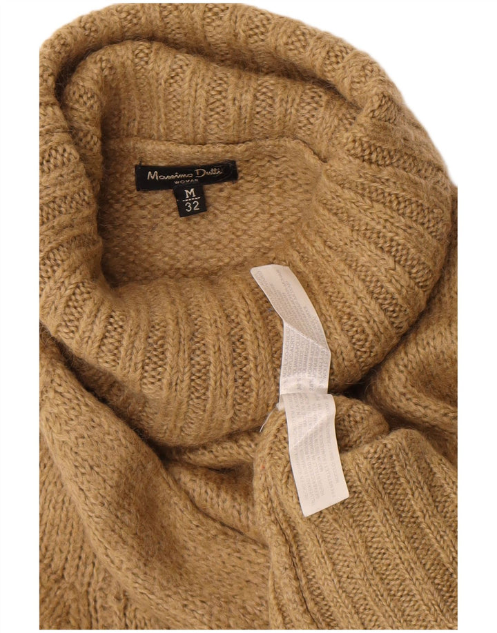 Massimo Dutti Pull col roulé pour femme UK 12 Acrylique beige moyen