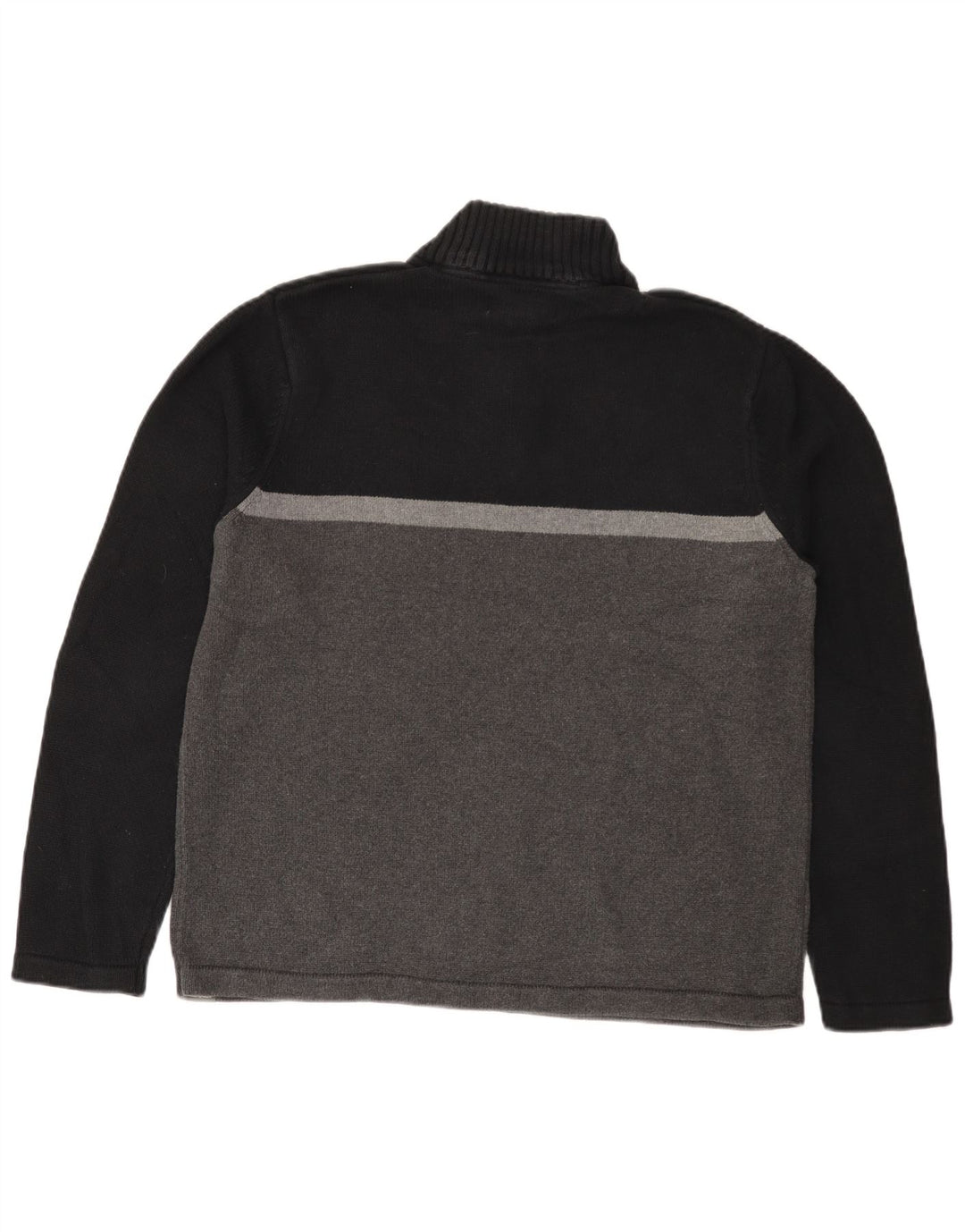 Eddie Bauer Pull à col zippé pour homme Grand coton color block noir