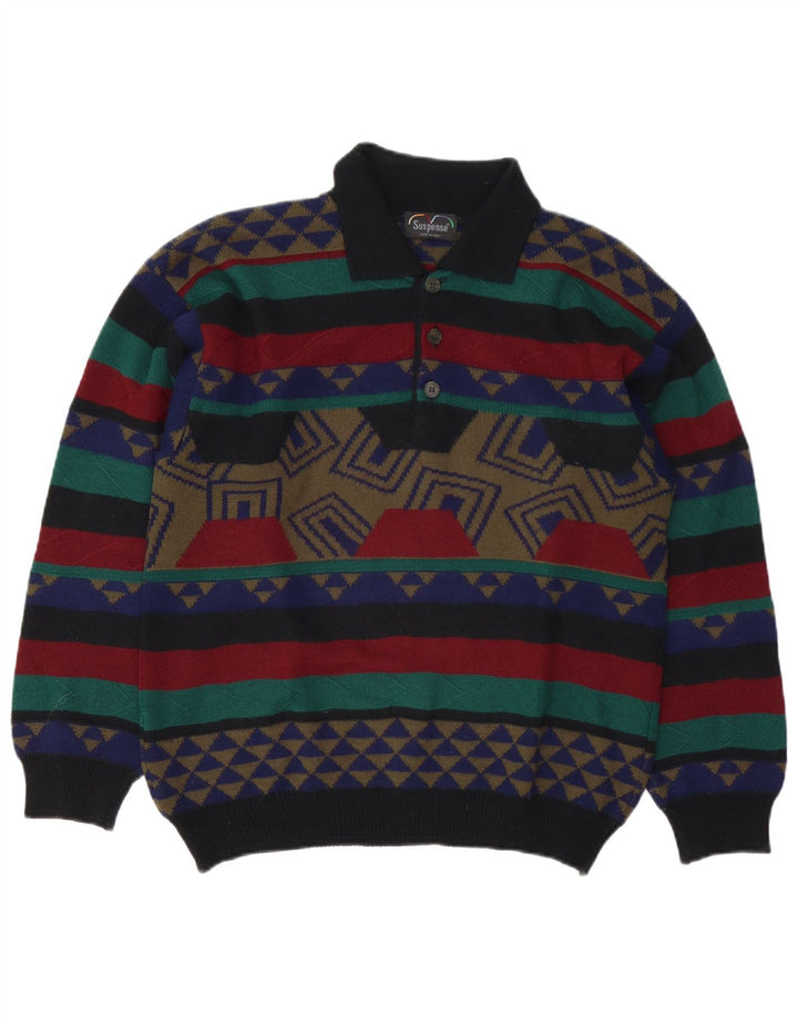 Suspense Pull col polo pour homme IT 48 Medium Multicolore Géométrique