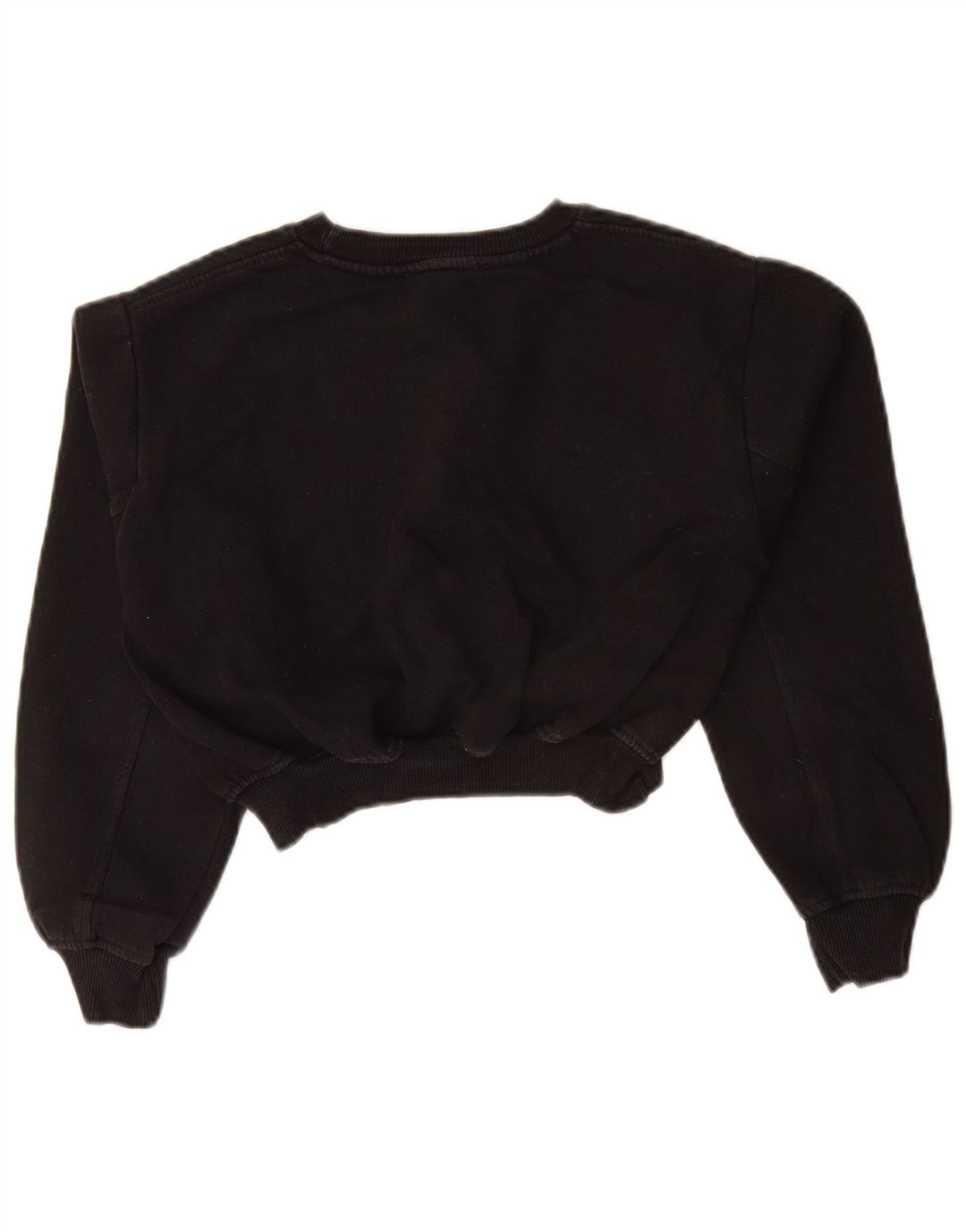 Zara Womens Crop Sweatshirt Jumper UK 10 Petit Noir
