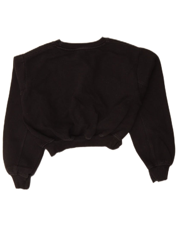 Zara Womens Crop Sweatshirt Jumper UK 10 Petit Noir
