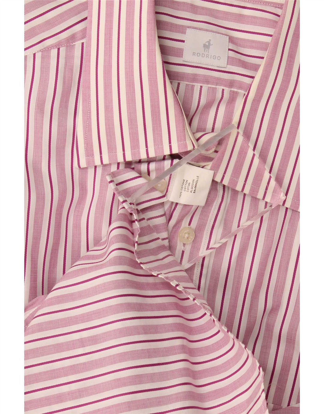 Rodrigo Chemise Homme Large Rose Rayure Coton