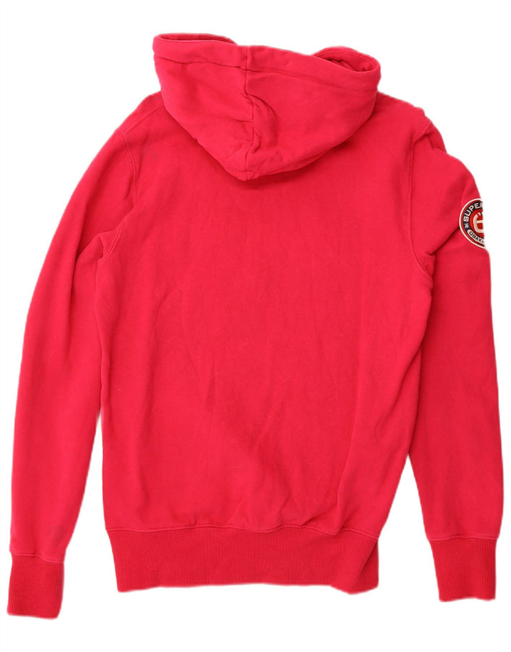 Superdry Pull à capuche graphique pour femme UK 14 Coton rose moyen