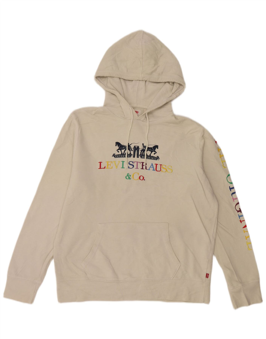 Levi's Pull à Capuche Graphique Homme Blanc Coton