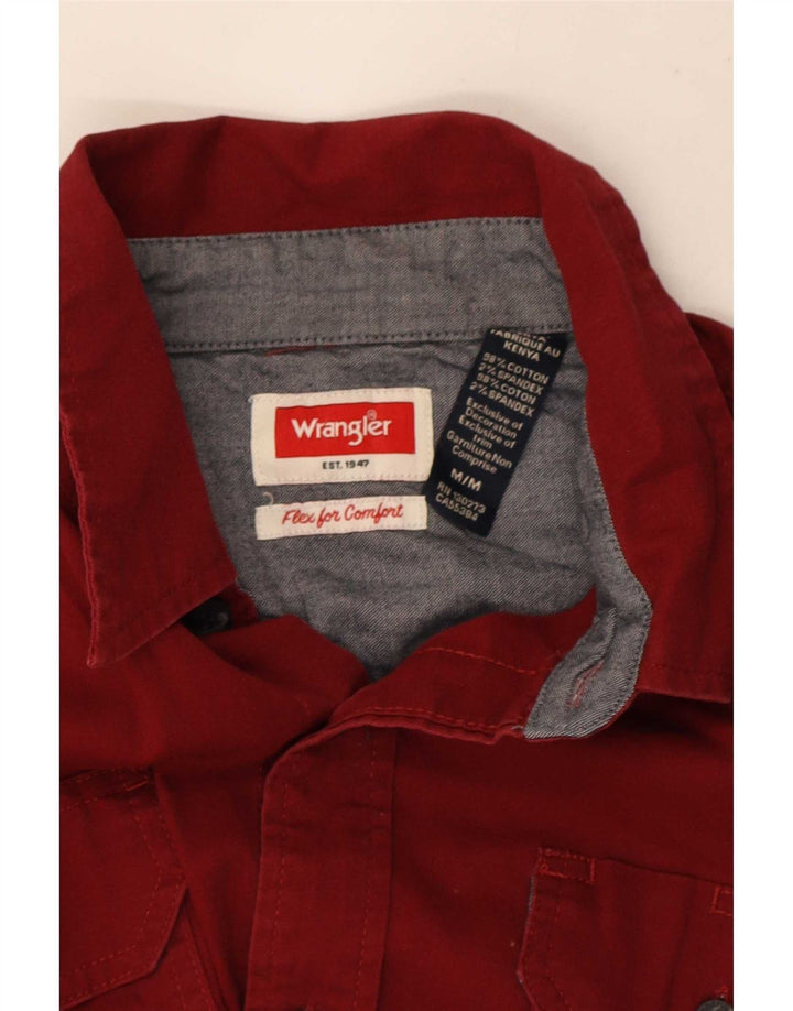 Wrangler Chemise à manches courtes pour homme en coton bordeaux moyen