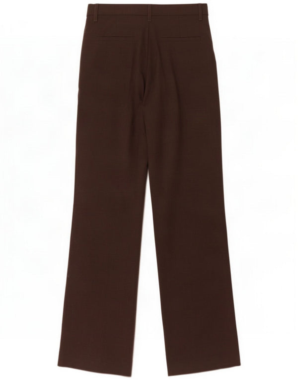 Pantalon chino large femme Zara XS W24 L34 Marron à carreaux Polyester